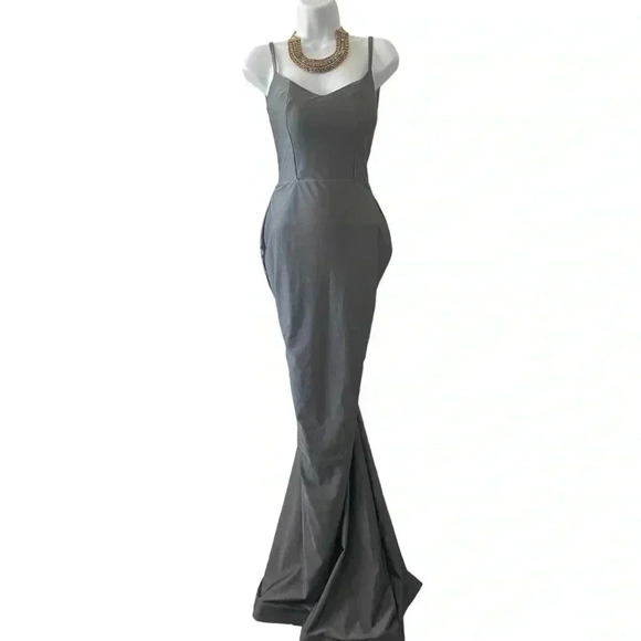 Jessica Angel 974 Formal Mermaid Gown XS | Sleeveless Jersey Evening Dress Scoop - Picture 8 of 8